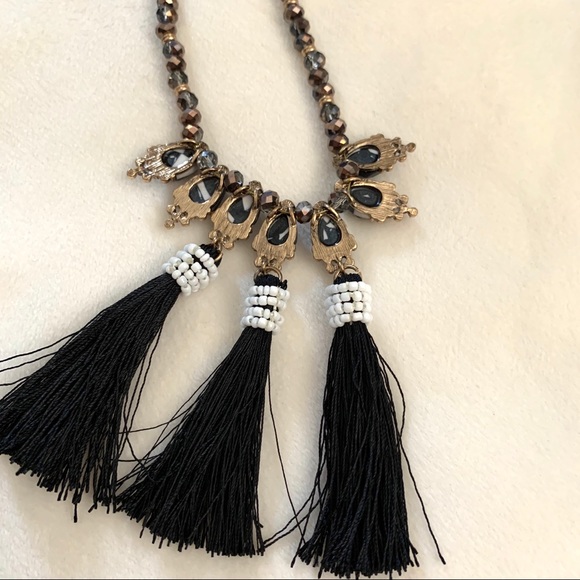 Steve Madden Drop Fringe Statement Necklace - Picture 6 of 7
